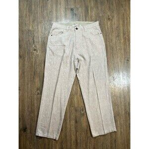 Amiani Men's Linen Cotton Pants 32x28 Beige Resort Beach Wear